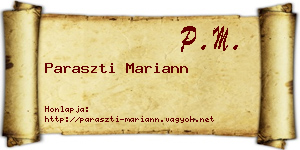 Paraszti Mariann névjegykártya